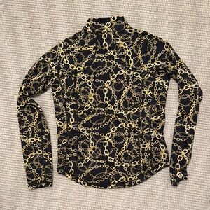 Black and Gold Mandarin Collar Jacket
